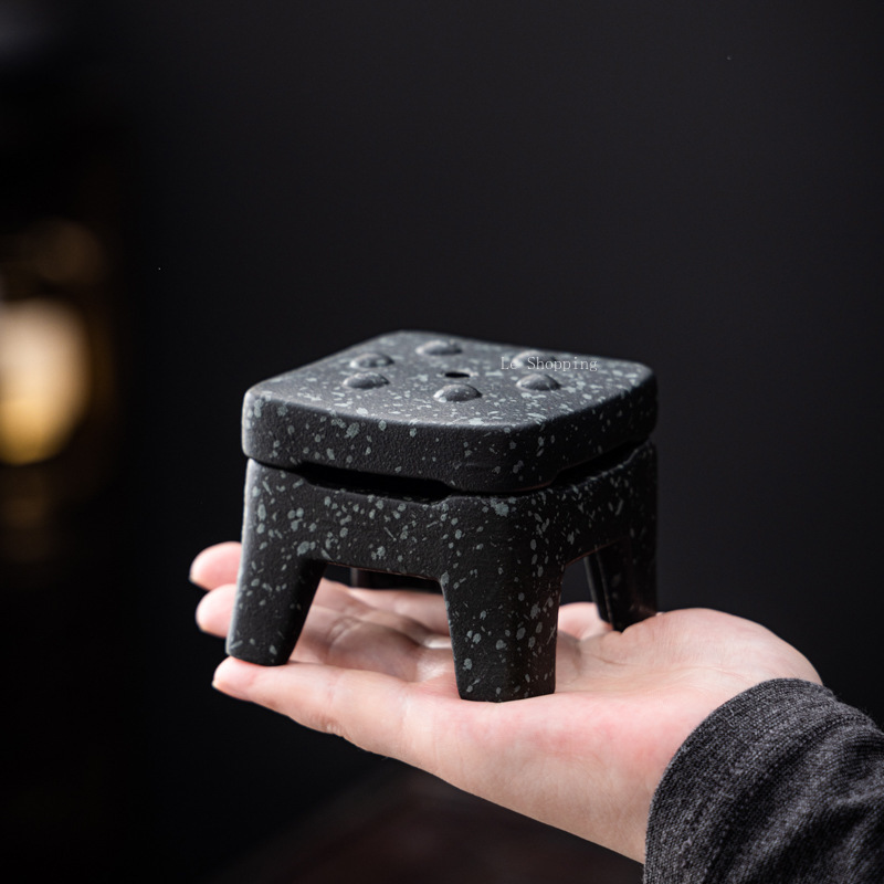 Zen Candle Supplies - Quemador de incienso cuadrado Bluestone/Retro, cerámica,