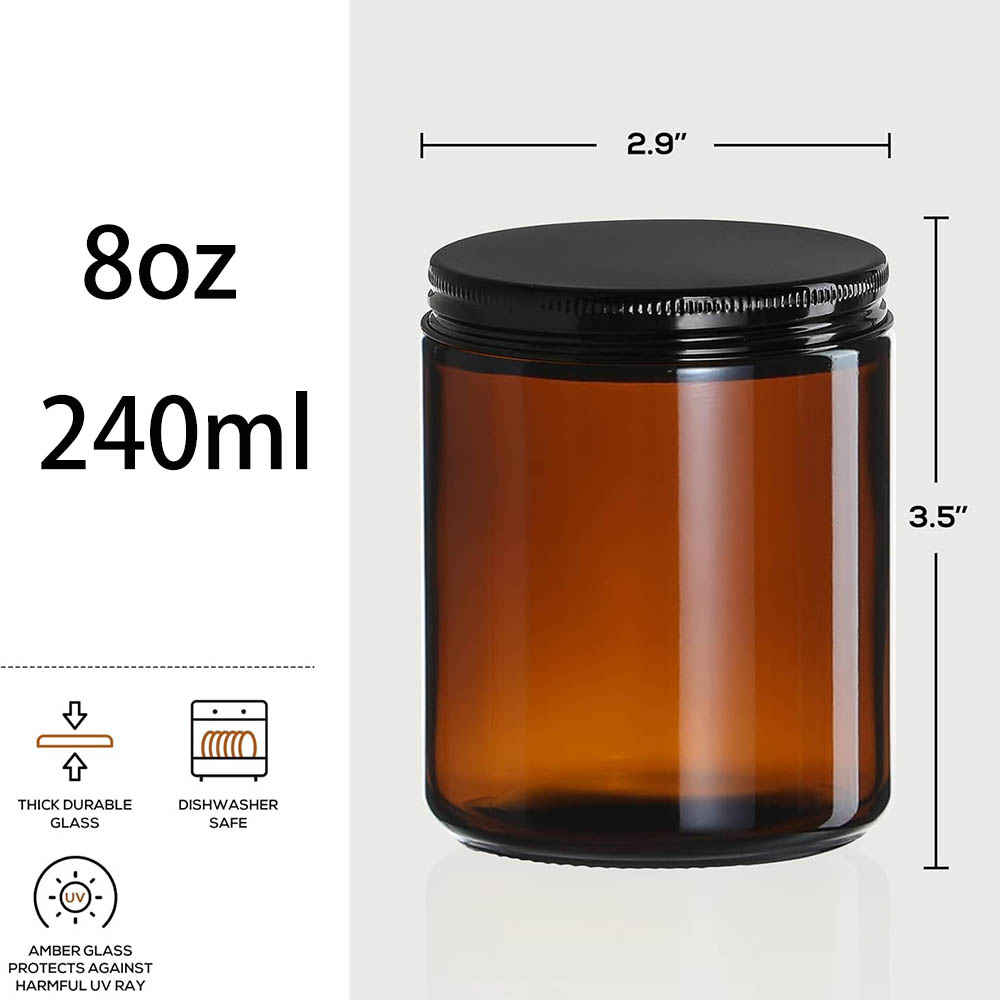 Frascos de Vidrio Ámbar de 8oz - Mason Jar 8Oz reseña y precio