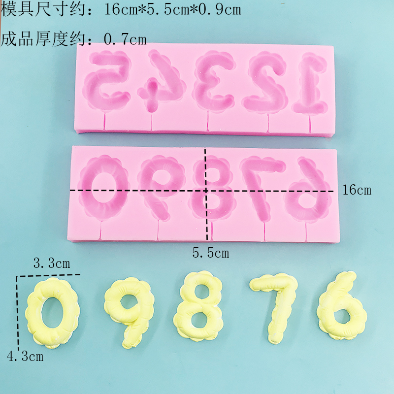 Molde de silicona con números  - Candle Supplies Eu reseña y precio